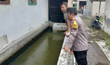 Bhabinkamtibmas-Jambangan-Candi-Cek-Budidaya-Lele-di-Pekarangan-Rumah-Warga