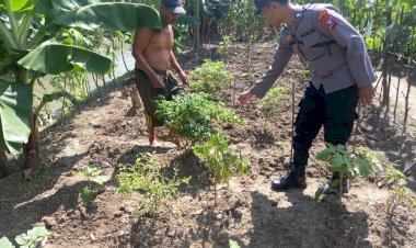 POLRESTA-SIDOARJO--|-Bhabinkamtibmas-Polsek-Krembung-Berikan-Motivasi-Warga-Olah-Lahan-Produktif-untuk-Ketahanan-Pangan
