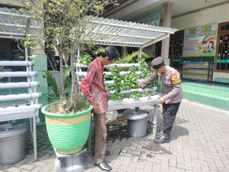 Bhabinkamtibmas Desa Tenggulunan Berikan Penyuluhan Hidroponik untuk Dukung Ketahanan Pangan