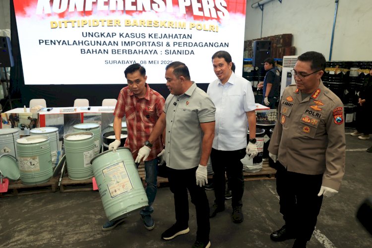 Bareskrim Polri Bongkar Perdagangan Ilegal Sianida di Surabaya dan Pasuruan, Omzet Capai Rp 59 Miliar