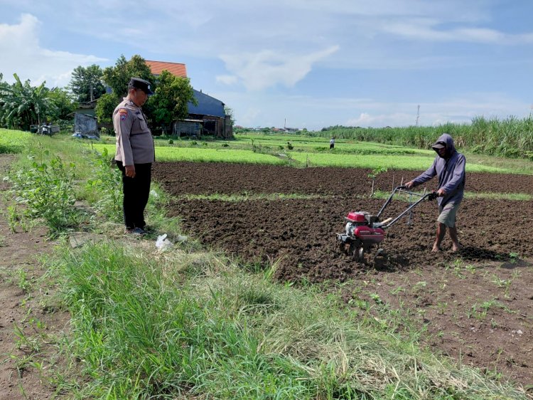 Polisi Peduli Petani, Bhabinkamtibmas Pangkemiri Dampingi Kelola Pekarangan Pangan Bergizi