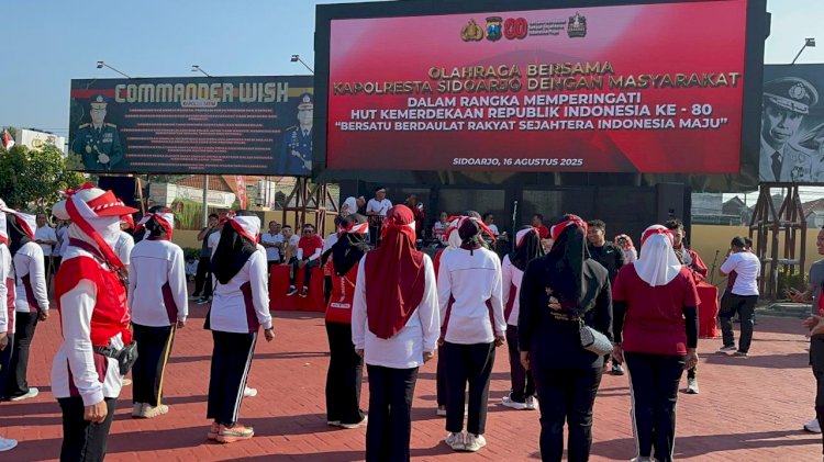 Fun Walk Hingga Aneka Lomba Ala Polresta Sidoarjo, Meriahkan Dirgahayu RI Ke-80