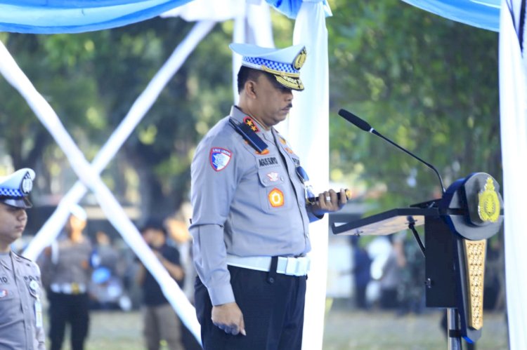 Kakorlantas Pimpin Apel Gelar Pasukan Operasi Merdeka Jaya Jelang Peringatan HUT ke-80 RI