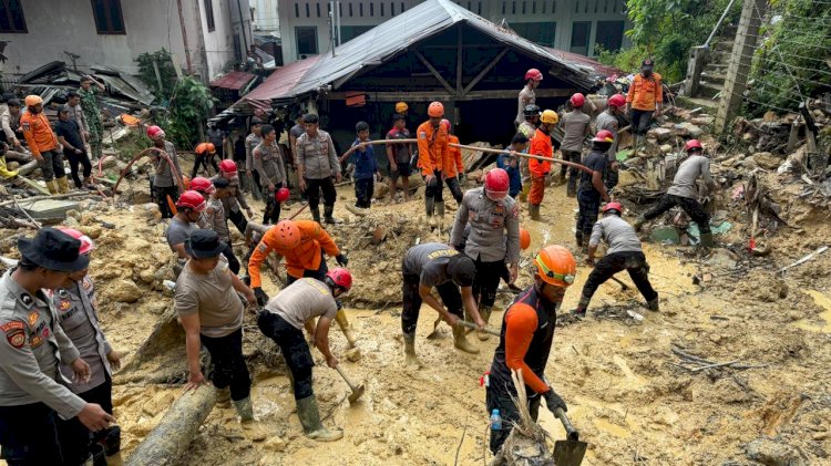 Den Perintis Korsabhara Baharkam Polri, Kerahkan 100 Personel Pengamanan dan Evakuasi Longsor di Sibolga